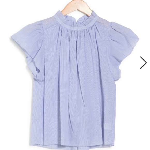 TRUTH BY REPUBLIC FLUTTER SLEEVE STRIPE WOVEN SHIRT SIZE PS - Picture 1 of 9